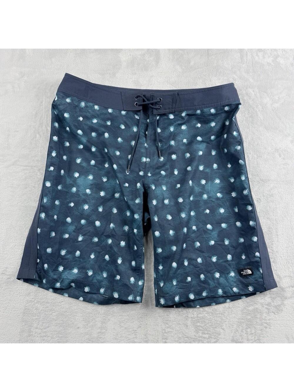 The North Face FlashDry Board Shorts Men 34 Blue Tie Dye Swim Trunks Surf Summer